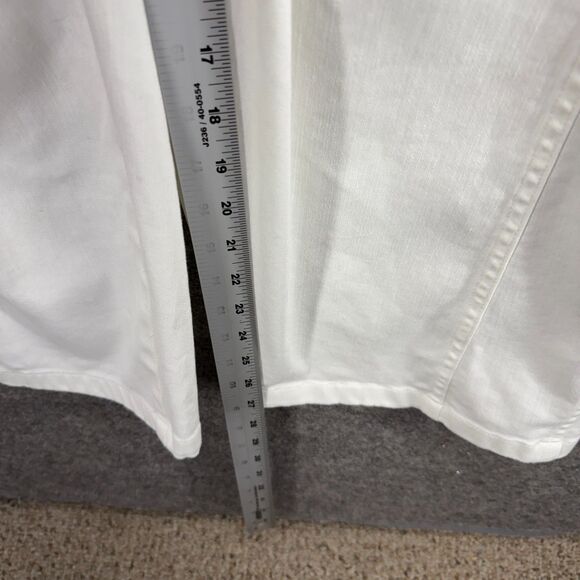 Logo Lori Goldstein Jeans Women 20W Plus White Denim Light Wash High Rise Barrel - Picture 5 of 9